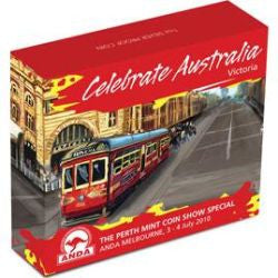 2010 $1 ANDA Melbourne Coin Show Celebrate Australia Victoria 1oz Silver Coloured Proof Coin