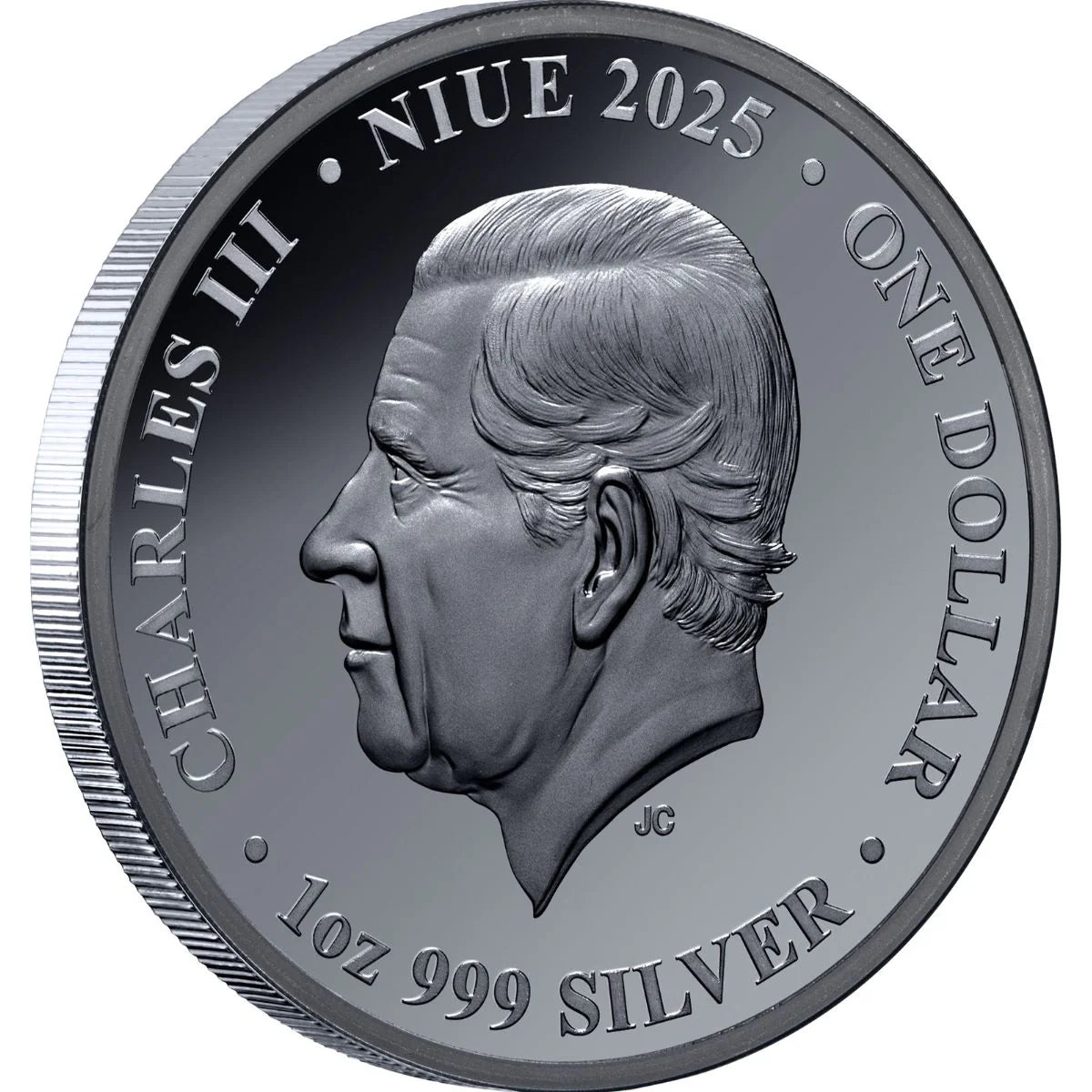 Niue 2025 $1 Australia At Night Bottlenose Dolphin 1oz Silver Black Proof Coin