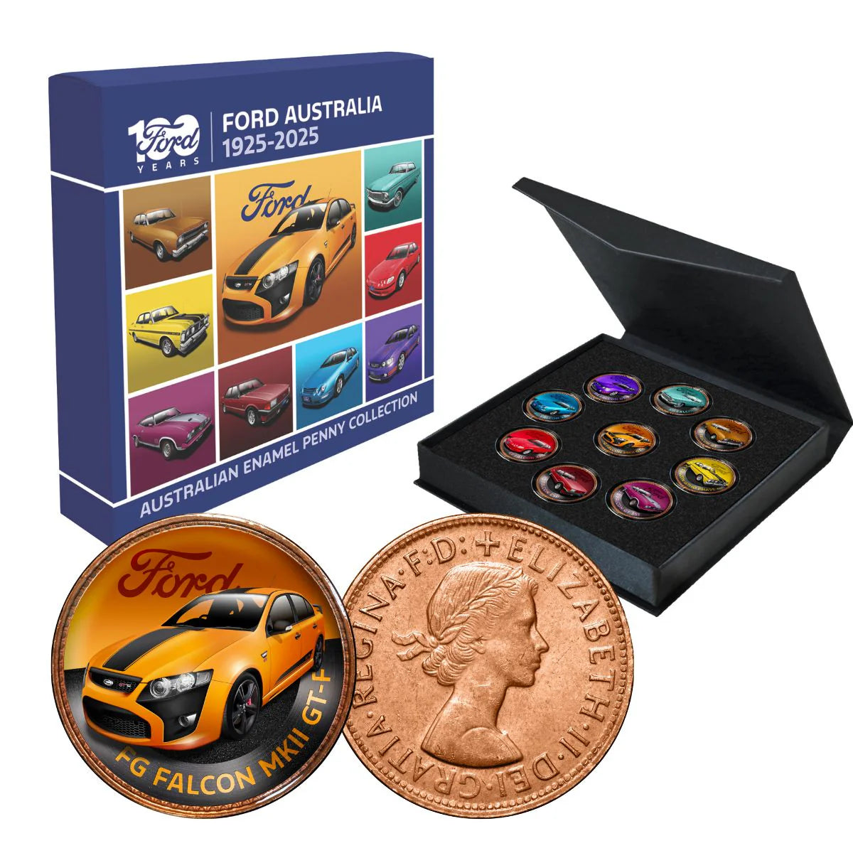 Ford Australia 100th Anniversary Enamel Penny 9 Coin Collection