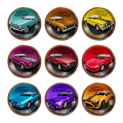 Ford Australia 100th Anniversary Enamel Penny 9 Coin Collection