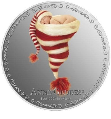 Niue 2014 $2 Anne Geddes Heartfelt Limited Edition 1oz Silver Coloured Proof Coin