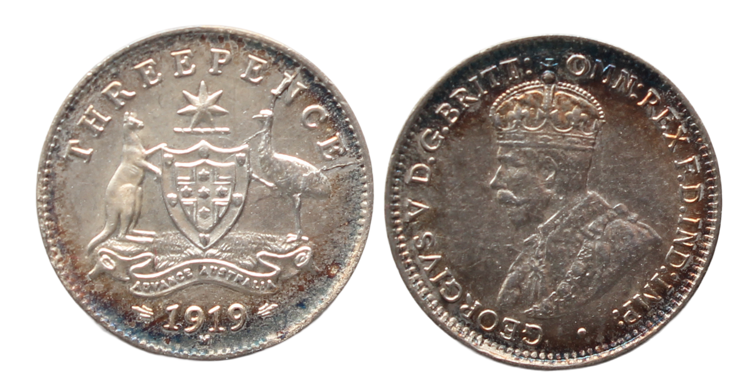 1919m Threepence UNC