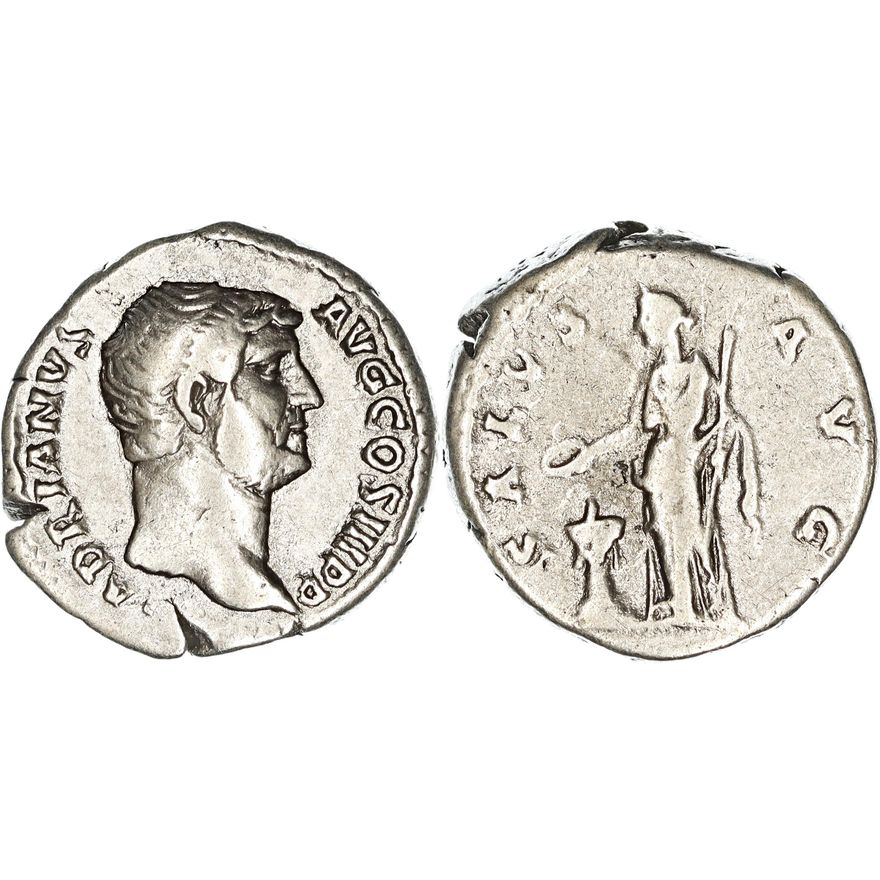 Roman Empire, Hadrian, Silver Denarius, 134-138 AD gF-nVF