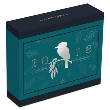 2018 $1 Australian Kookaburra 1oz Silver High Relief Proof Coin