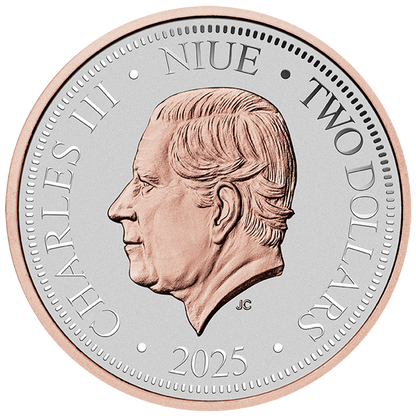 2025 $2 Native Impressions Koala Selectively Rose Gold Plated 1oz Silver Incused Coin