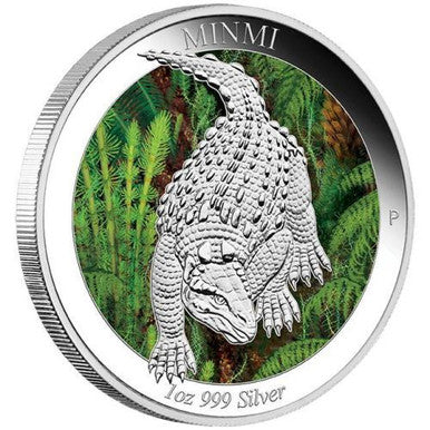 2015 $1 Australian Age of Dinosaurs Minmi 1oz Silver Coloured Proof Coin