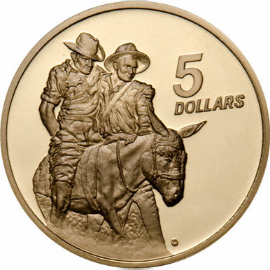 1990 $5 The ANZAC 75th Anniversary Commemorative Coin