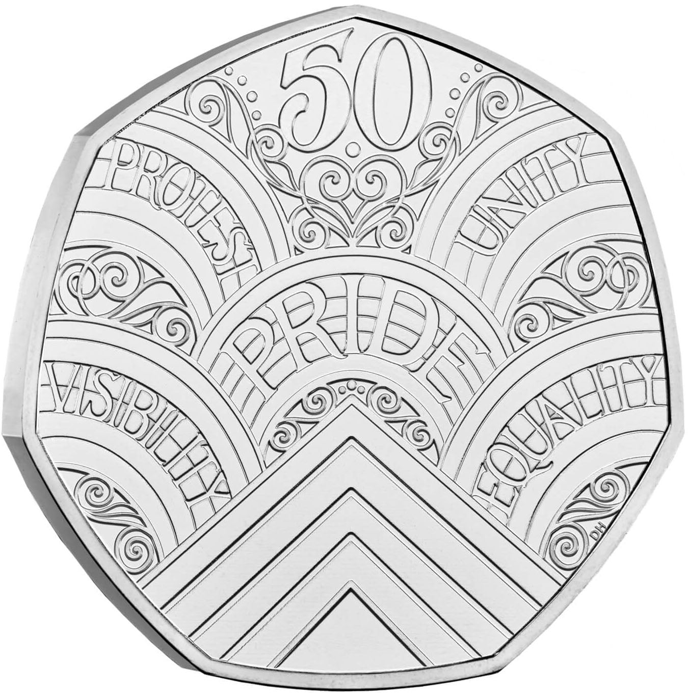 UK 2022 50p 50 Years of Pride Uncirculated Coin