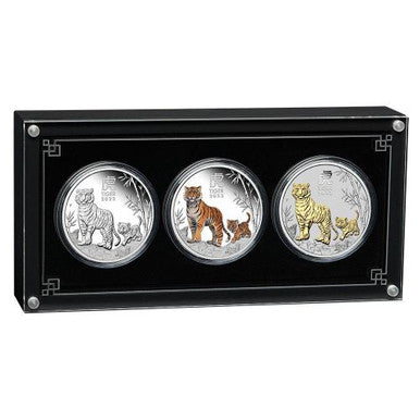 Australian Lunar Series III 2022 Year of the Tiger 1oz Silver Trio