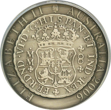 2006 $1 1758 Pillar Dollar Silver Antiqued Coin