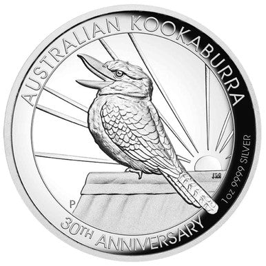 2020 $1 Australian Kookaburra 30 Years 1oz Silver High Relief Proof Coin