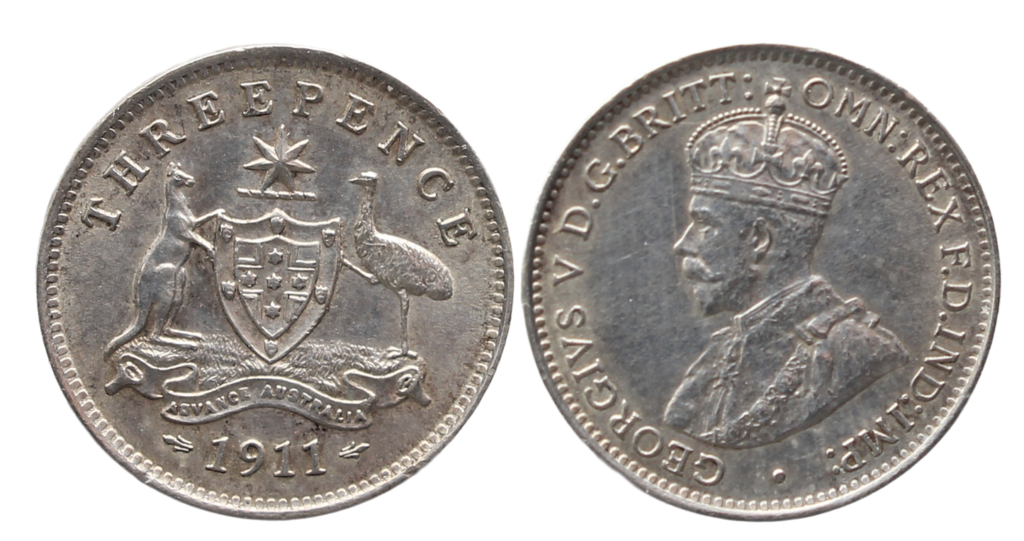 1911 Threepence UNC