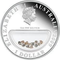 2009 $1 Treasures of Australia Diamonds 1oz Silver Proof Coin