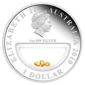 2010 $1 Treasures of Australia Gold 1oz Silver Proof Coin