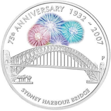 2007 $1 Sydney Harbour Bridge 1oz Silver Coloured Proof Coin