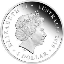 2010 $1 Australian Olympic Winter Team 1oz Silver Proof Coin