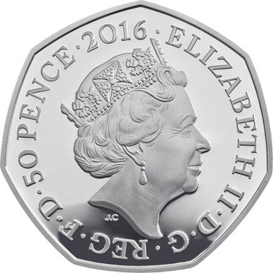 UK 2016 50p 150th Anniversary of Beatrix Potter Jemima Puddle-Duck Silver Coloured Proof Coin