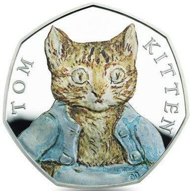 UK 2017 50p Celebrating Beatrix Potter and Her Little Tales Tom Kitten Silver Coloured Proof Coin