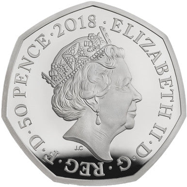 UK 2018 50p Celebrating Beatrix Potter and Her Little Tales The Tailor of Gloucester Silver Coloured Proof Coin