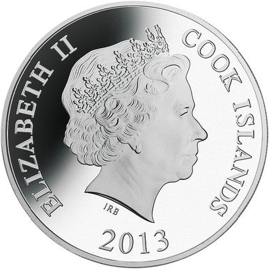 Cook Islands 2013 $10 Expeditions of History James Cook 1oz Silver Proof Coin