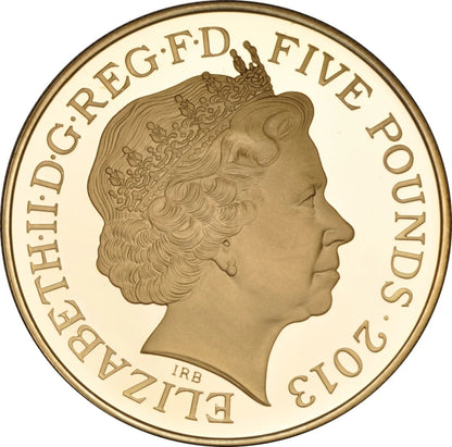 UK 2013 £5 The 60th Anniversary of The Queen's Coronation Gold Plated Silver Proof Coin