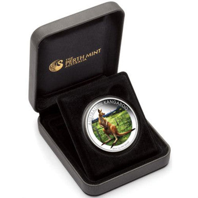 2014 $1 WMF Berlin Kangaroo 1oz Silver Coloured Coin