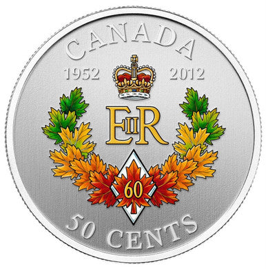 Canada 2012 50c The Queen's Diamond Jubilee Silver Plated Coin