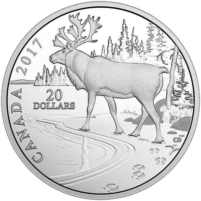 Canada 2017 $20 Nature's Impressions Woodland Caribou 1oz Silver Proof
