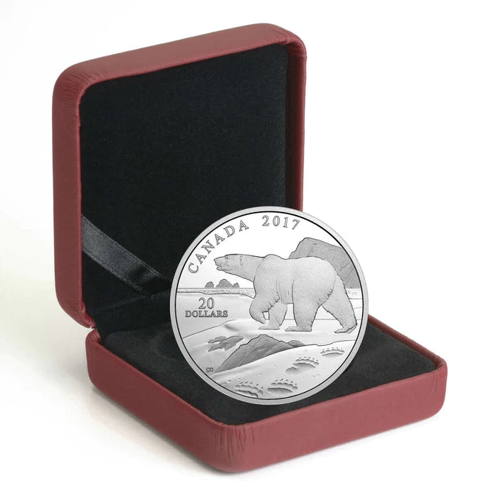 Canada 2017 $20 Nature's Impressions Polar Bear 1oz Silver Proof