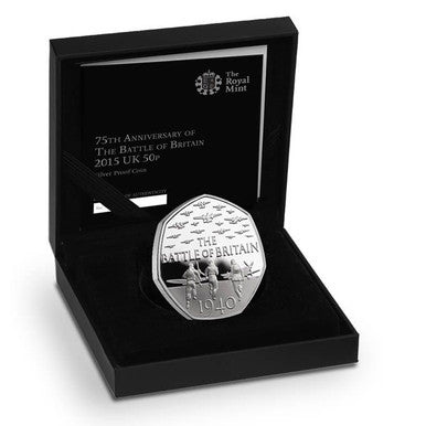 UK 2015 50p 75th Anniversary of The Battle of Britain Silver Proof Coin
