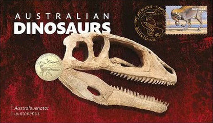 2022 $1 Australian Dinosaurs Australovenator Envelope Privy Mark PNC