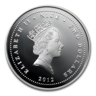 Niue 2012 $2 White Star Line RMS Titanic 100th Anniversary 2oz Silver Coloured Proof Coin