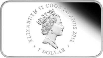 Cook Islands 2012 $1 Lunar Calendar Year of The Dragon 1oz Silver Coloured Proof Rectangle Shaped 4 Coin Set