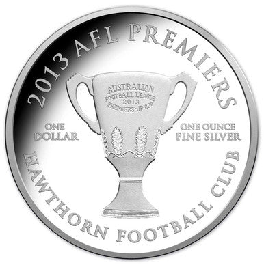 2013 $1 AFL Hawthorn Football Club Premiership 1oz Silver Proof Coin