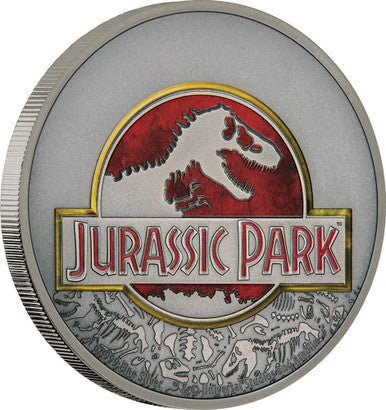 Niue 2018 $2 Jurassic Park 25th Anniversary 1oz Silver Antiqued Coin