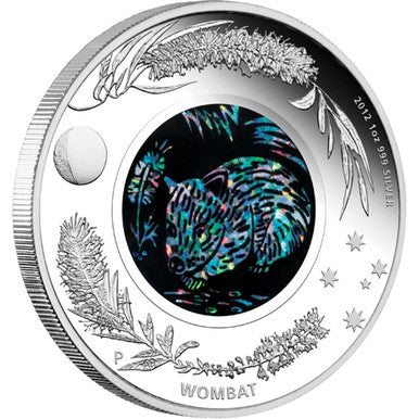 2012 $1 Australian Opal The Wombat 1oz Silver Proof Coin