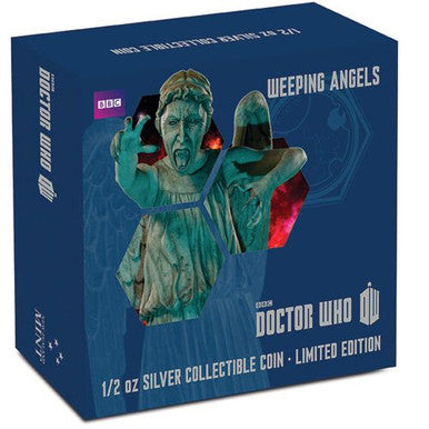 Niue 2014 $1 Doctor Who Weeping Angels 1/2oz Silver Coloured Proof Coin