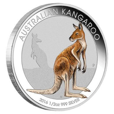 2016 50c ANDA Melbourne Kangaroo 1/2oz Silver Coloured Coin