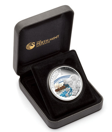 2010 $1 ANDA Sydney Coin Show Celebrate Australia New South Wales 1oz Silver Coloured Proof Coin
