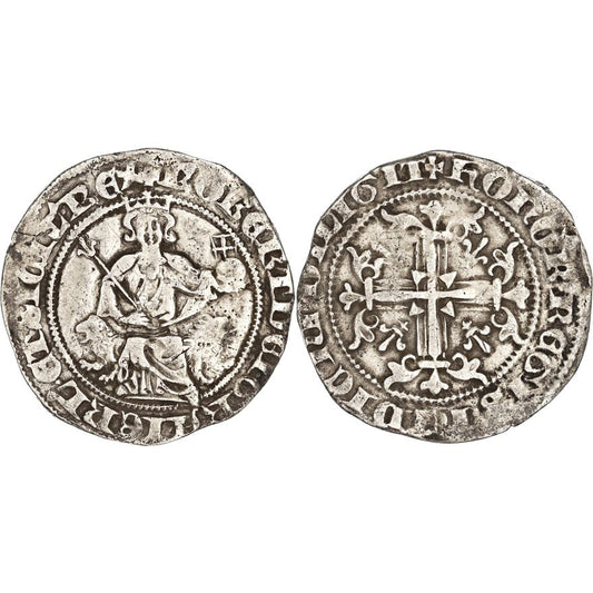 Kingdom of Naples, Robert d'Anjou, Silver Gigliato, 1309-1343 AD, VF