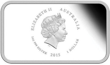 2015 $1 Sunburnt Country Kookaburra 1oz Silver Proof Rectangle Coin