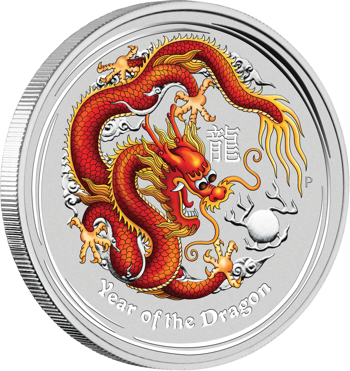 2012 $2 ANDA Perth Lunar Year of The Dragon 2oz Silver Coloured Coin