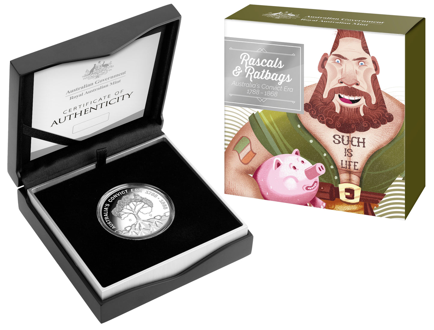 2018 $1 Rascals & Ratbags Australia's Convict Era 'C' Mintmark Silver Proof Coin