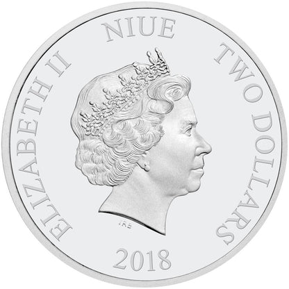 Niue 2018 $2 Star Wars Jabba The Hutt 1oz Silver Proof Coin