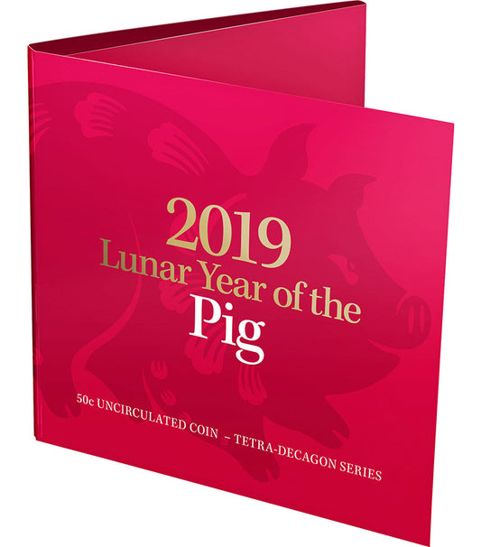 2019 50c Tetra Decagon Year of The Pig Uncirculated Coin