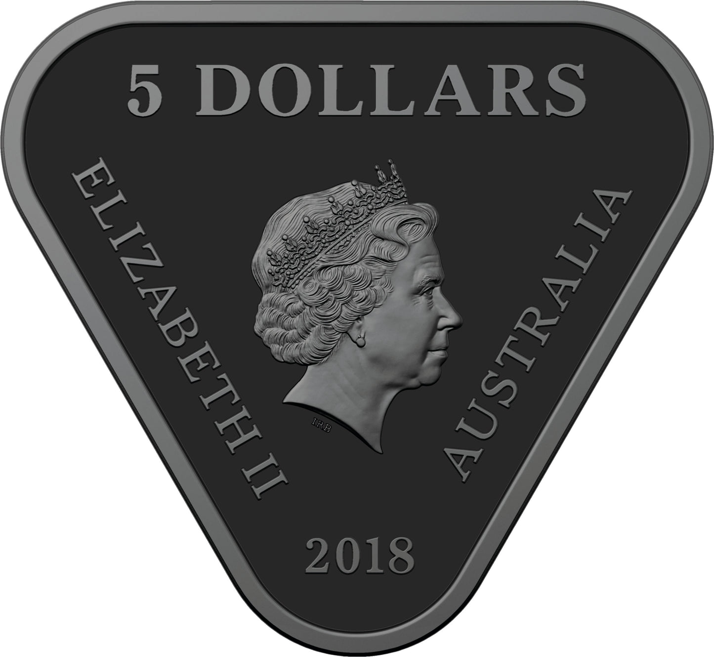 2018 $5 AC/DC 45 Years of Thunder Silver Coloured Proof Triangular Coin with Guitar Pick Set