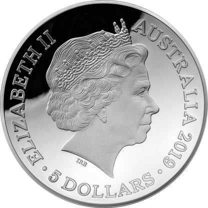 2019 $5 A New Map of The World 1812 Captain Cook's Tracks and His Discoveries 1oz Silver Proof Domed Coin