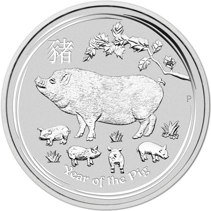 2019 $1 Lunar Year of The Pig 1oz Silver BU Coin