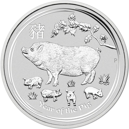 2019 $1 Lunar Year of The Pig 1oz Silver BU Coin