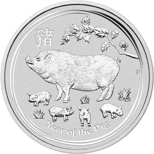 2019 $1 Lunar Year of The Pig 1oz Silver BU Coin